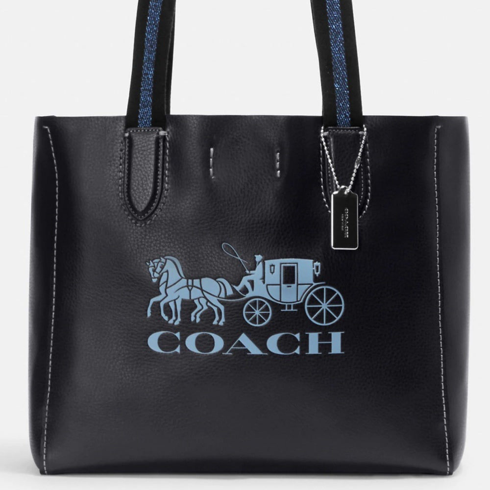 COACH Handbag Derby Tote With Horse And Carriage Leather in Black Blue –  Dresses1618Plus