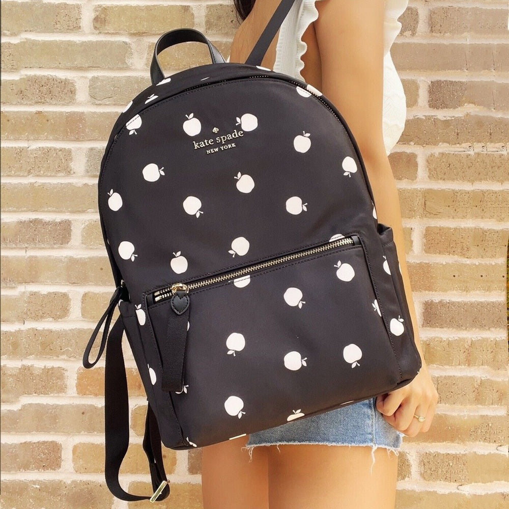 Kate Spade Chelsea Nylon Large Backpack Black Multi Apple Women's Bags –  Dresses1618Plus