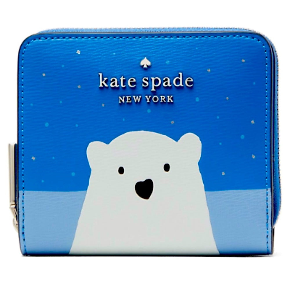 KATE SPADE Women's Leather Wallet arctic friends polar bear small zip –  Dresses1618Plus