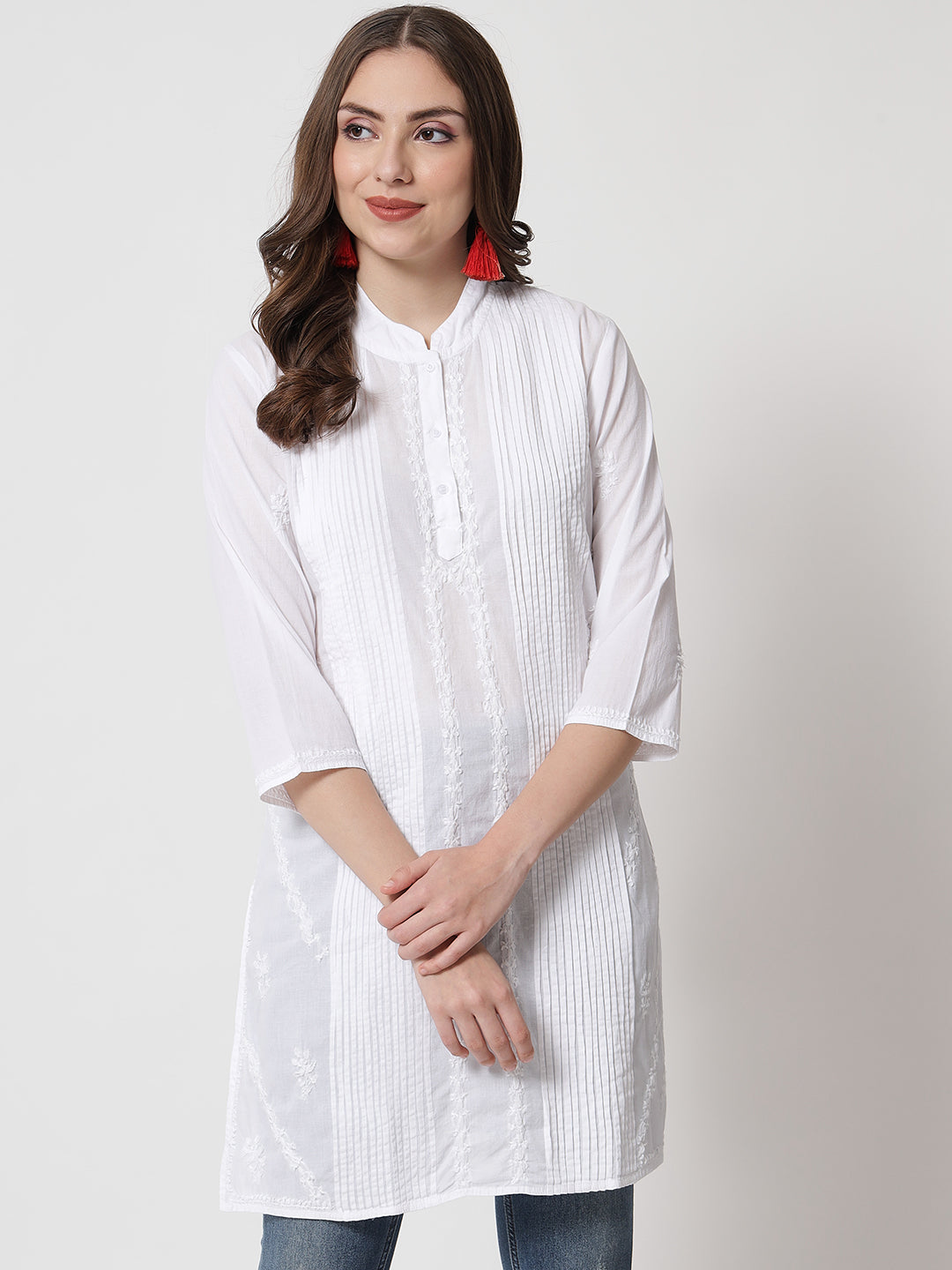 White kurtis for store 12 years girl