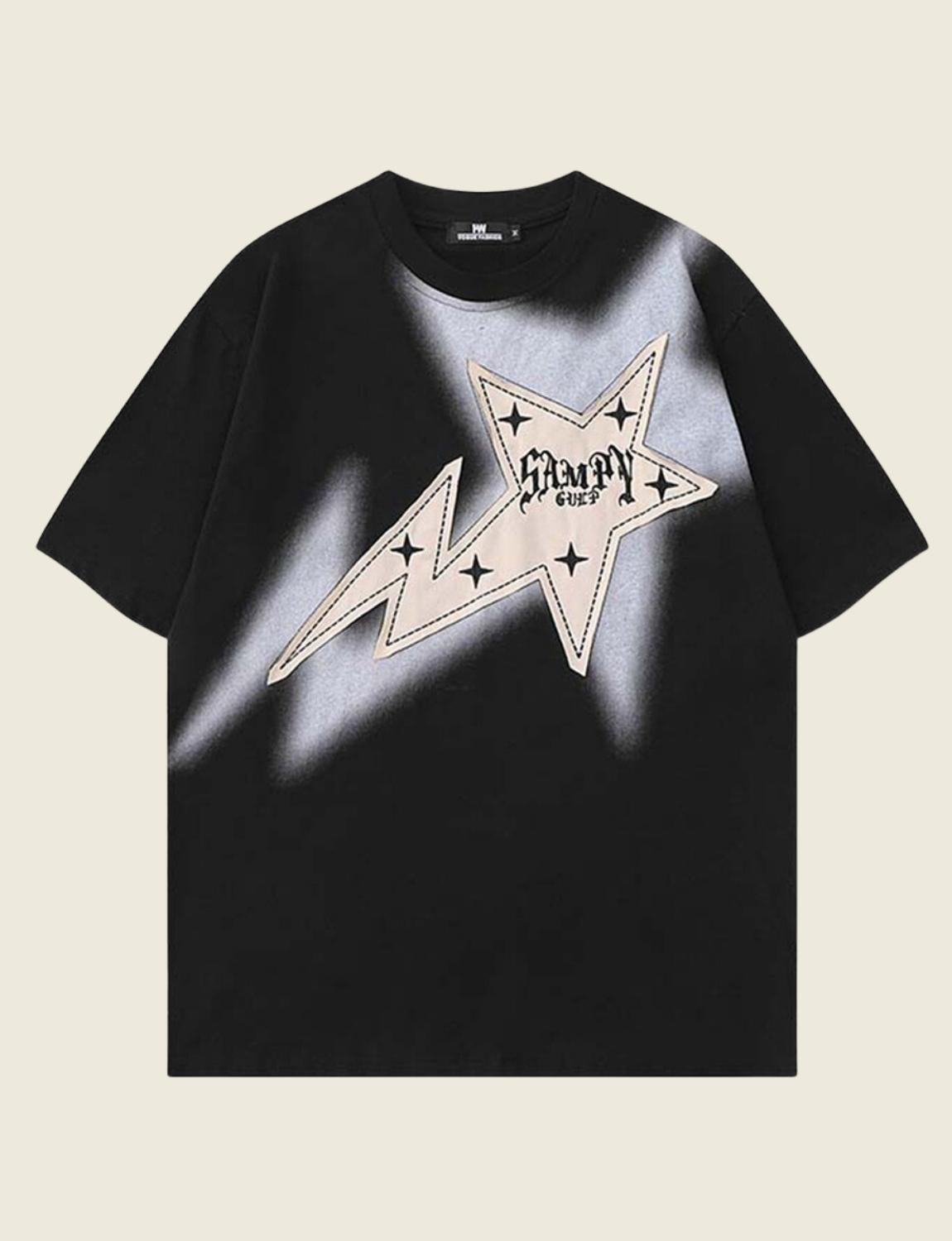 Plus Oversized Pour Homme Y2k Star Print T-shirt