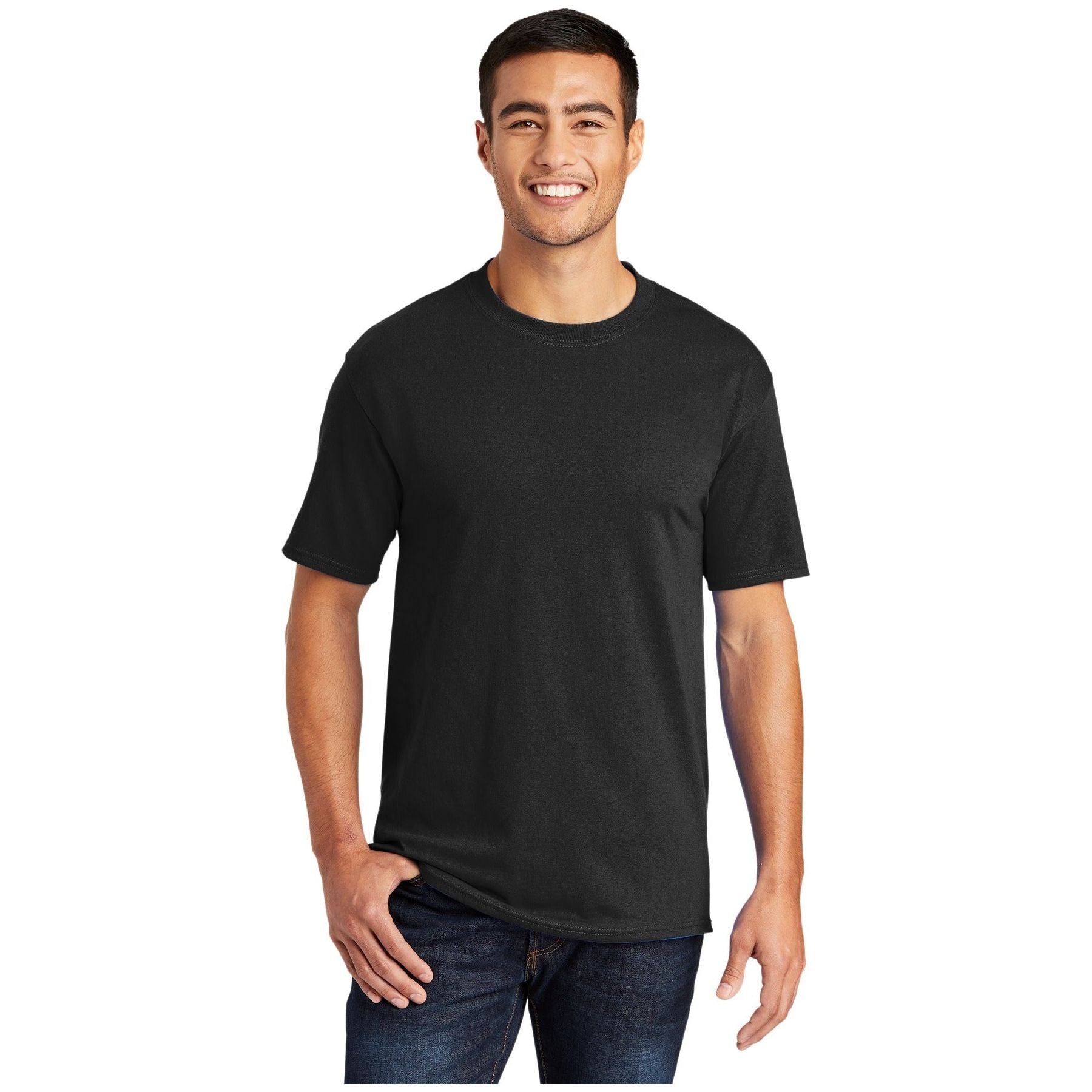 Port & Company ® Tall Core Blend Tee. PC55T - Jet Black - Port & Company PC55T - Picture 2 of 2