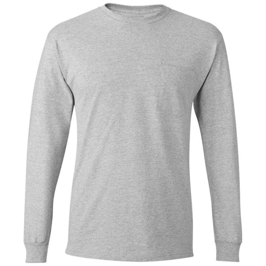 Joe's USA Men's Long Sleeve Essential T-Shirt with Pocket Joe's USA Ash Small