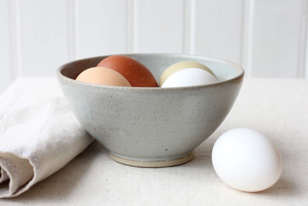 Pottery West powder blue cereal bowl at Land Tales