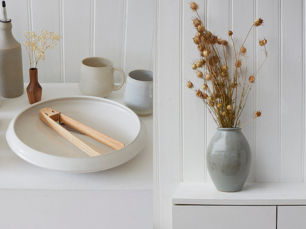 Ceramics by Florence Ceramics and Clare Spindler with wooden tableware by Selwyn House