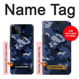 Google Pixel 5A 5G Hard Case Navy Blue Camouflage with custom name