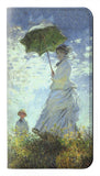 Samsung Galaxy A22 5G PU Leather Flip Case Claude Monet Woman with a Parasol