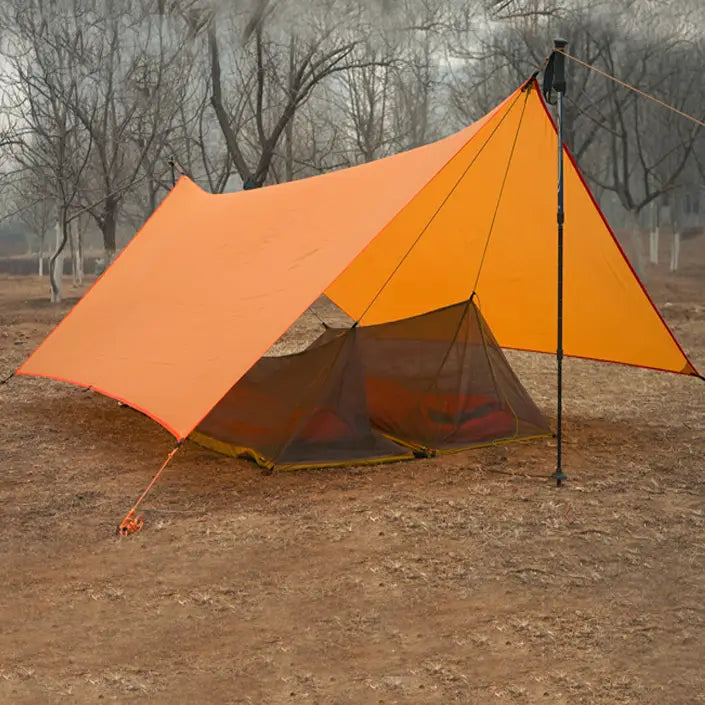 Bâche imperméable en nylon 210T pour tente de camping - 6 piquets et 6  cordes élastiques