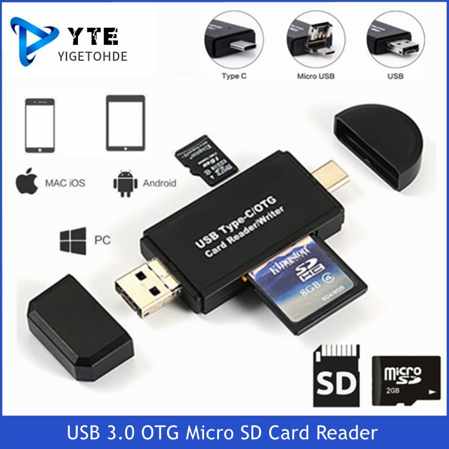 Lecteur de carte Micro SD OTG, USB 3.0 et 2.0, Type C