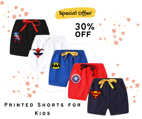 Pack of 5 Kids Super Hero Shorts (Deal-2)