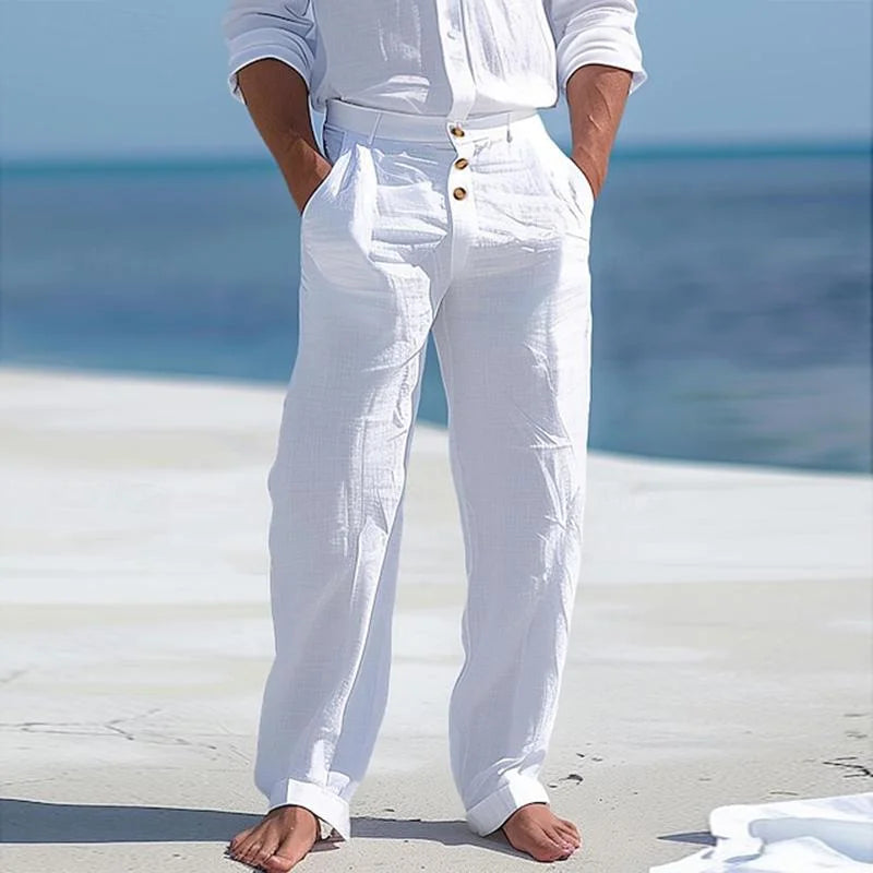 Product image showing breathable summer linen pants