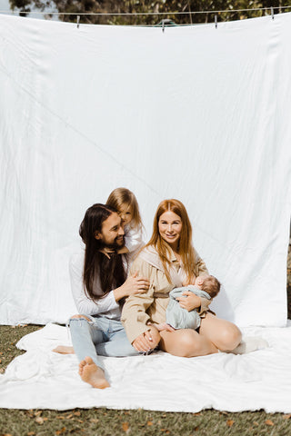 Outdoor family photoshoot with Ingrid Coles Photography featuring Brisbane couple - Chelsea & Brad