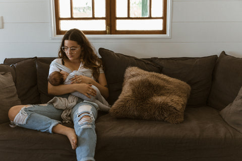 Taylor Meredith Breastfeeding in a Chekoh Baby Wrap Carrier 