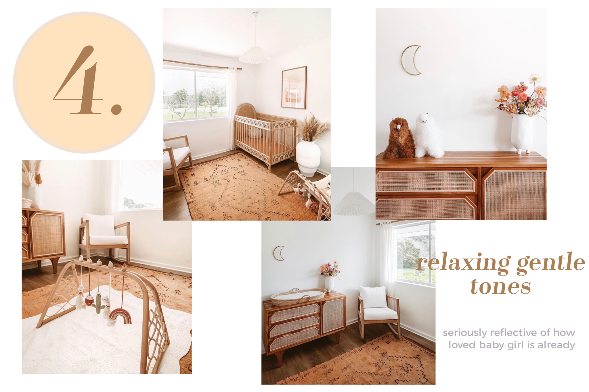 baby nursery room furniture must haves rattan boho coastal interior style newborn