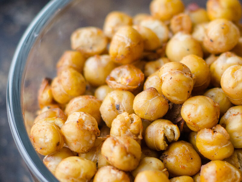 Fuel Your Fitness with Healthy Pre and Post Workout Snack Ideas - roasted chickpeas - V3 Apparel workout leggings, gym tights, fitness sports bras, tank tops and t shirts