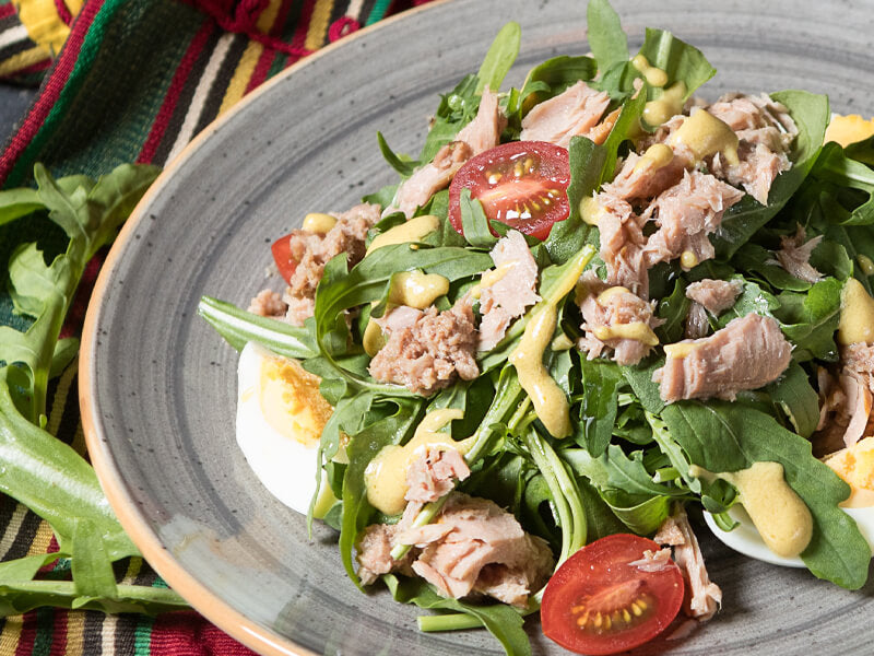 Niçoise Salad with Tuna and Hard-Boiled Eggs - A Perfect Summer Meal. V3 Apparel seamless squat proof workout leggings, gym tights, fitness sports bras, tank tops and tanks
