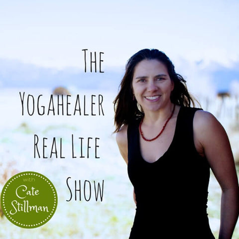 The Best Yoga Podcasts for Women, The Yogahealer Podcast hosted by Cate Stillman. Article by V3 Apparel womens activewear including seamless workout leggings, gym tights, fitness sports bras and tank top