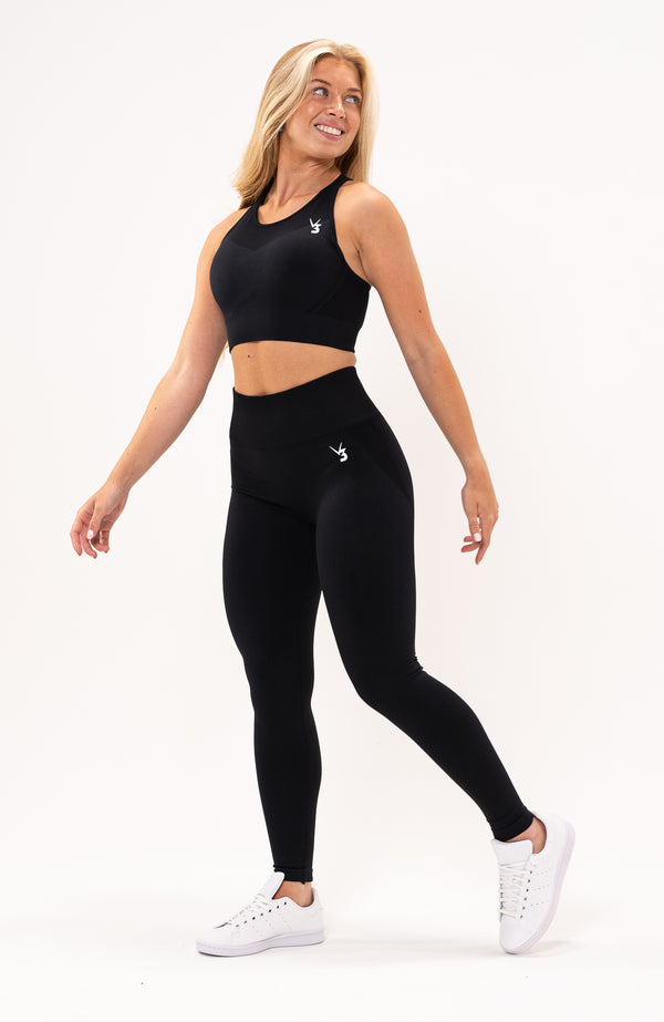 V3 Apparel Womens Tempo Seamless Scrunch Workout Leggings - Black - Gym,  Running, Yoga Tights