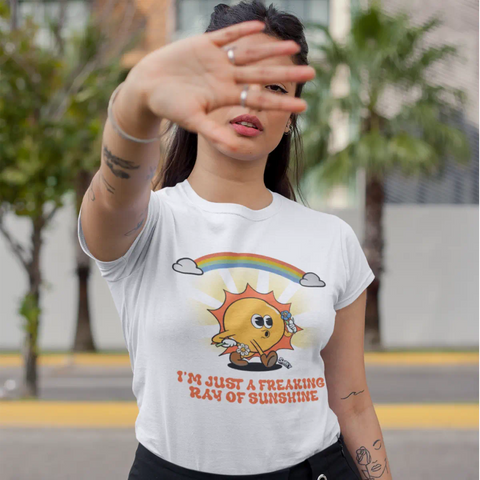 sarky sloth, urban graphic tees, streetwear t-shirts, indie t-shirt designs, alternative graphic tees, funny slogan t-shirts