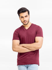 Regular Fit V-Neck Basic Tee - FMTBT23-014