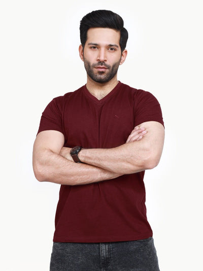 Stretch Fit V-Neck Basic Tee - FMTBS22-011