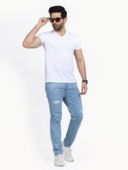 Regular Fit V-Neck Basic Tee - FMTBT22-010