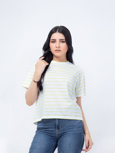 Boxy Fit
Striped Crew Neck Tees - FWTGT23-022