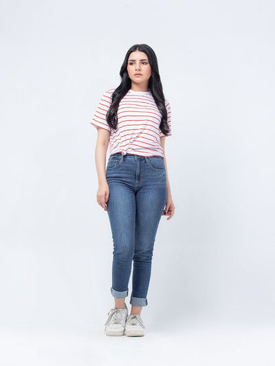 Boxy Fit
Striped Crew Neck Tees - FWTGT23-053