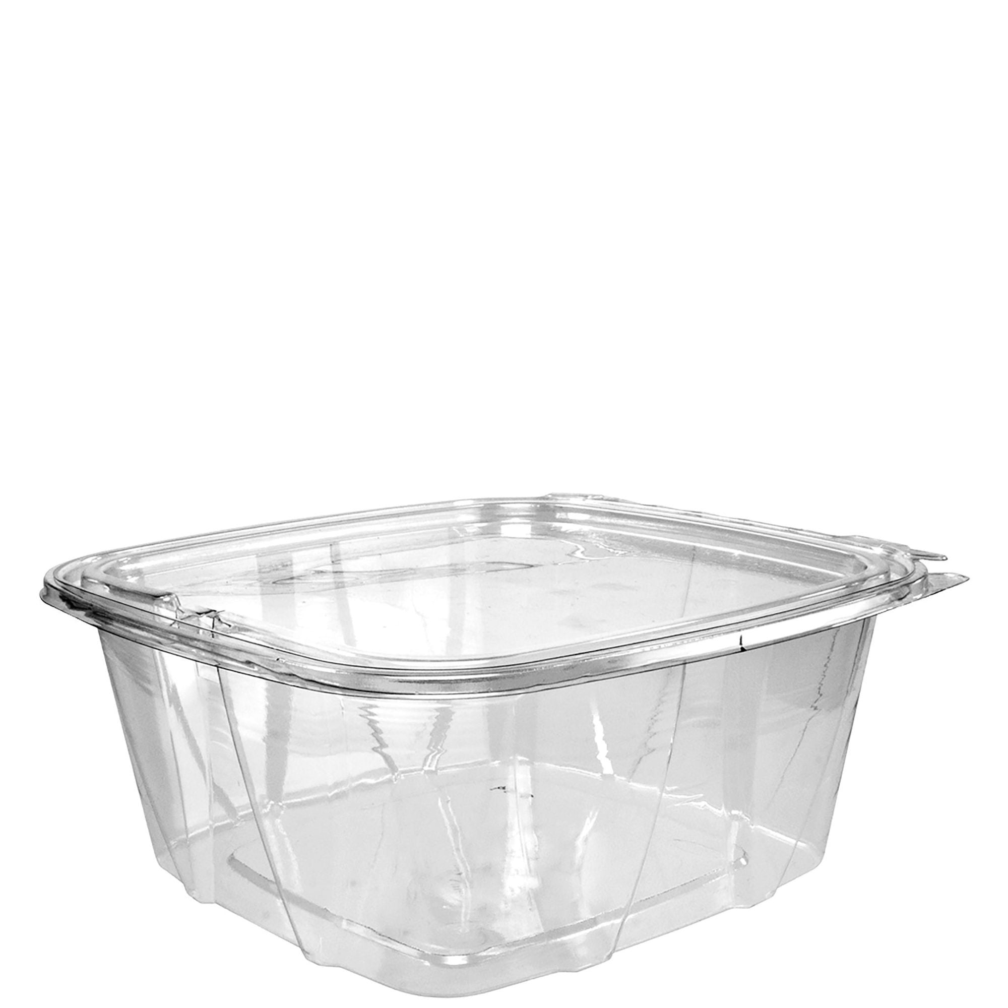 Clear Hinged Container with Flat Lid 64 oz Tamper-Resistant (Case of 200) | Dart CH64DEF
