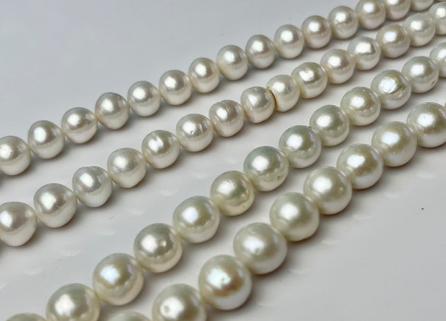 9-11 mm AAA Natural White Edison Freshwater Pearl Beads Super High Lus –  QualityBeadMart