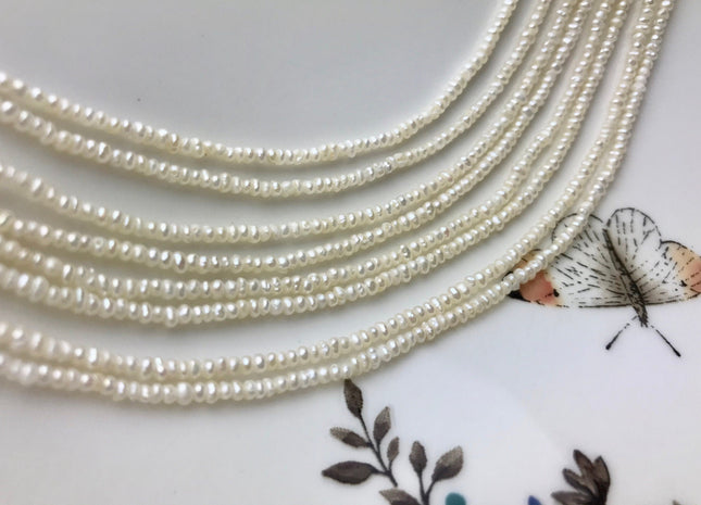 1.5-2.5mm Seed Pearls, Fresh Water Button Pearl,white Small Pearl Bead,  Genuine Natural Color Tiny Pearl Bead Supplies PB496 