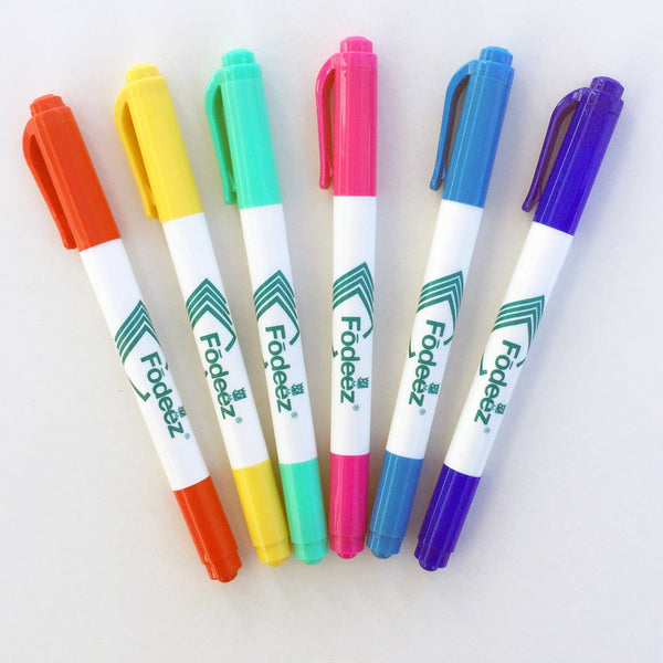 ultra fine and broad tip dry erase markers in bright rainbow colors