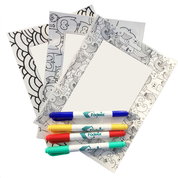 Colorable reusable adhesive dry erase picture frames with dry erase markers for Easter Basket stuffers