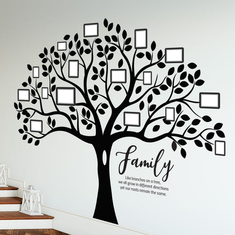 family tree vinyl wall decal with adhesive picture photo frames