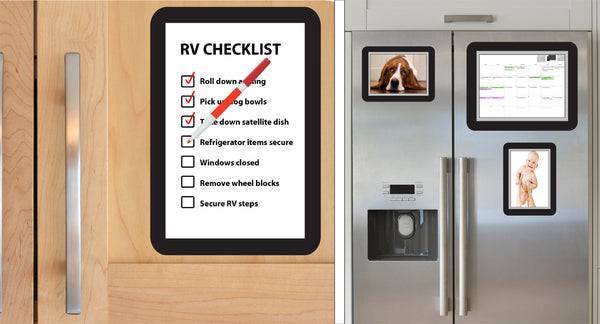 reusable adhesive RV photo frame dry erase board