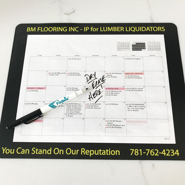 dry erase calendar for customer giveaway and premium