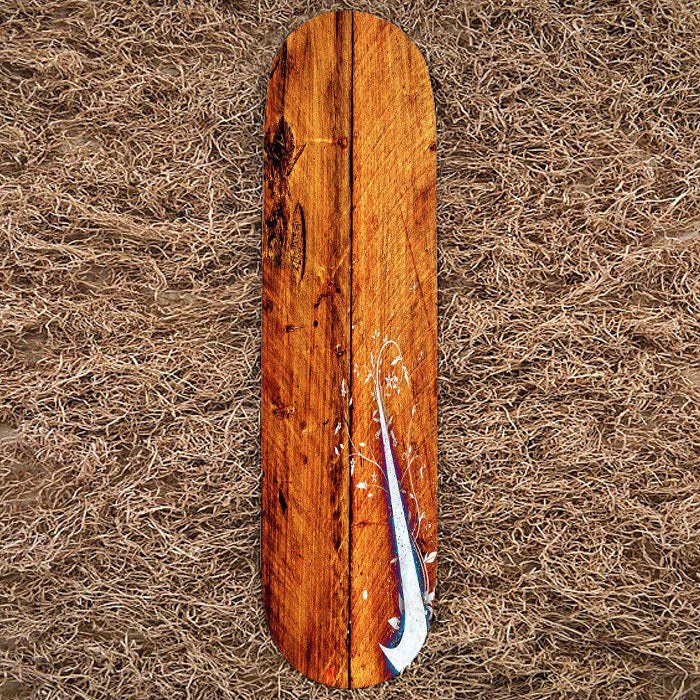 Nike Logo In Wood Skateboard Decks