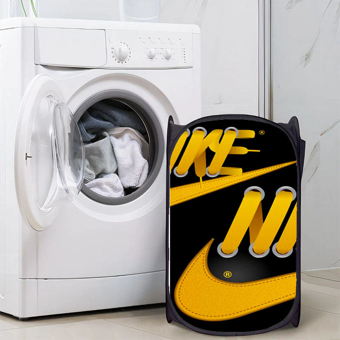 Nike Yellow Shoelace Laundry Hamper | Basket