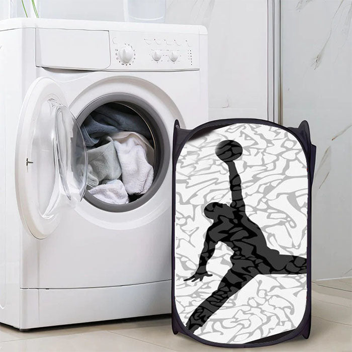 Air Jordan White Texture Laundry Hamper | Basket