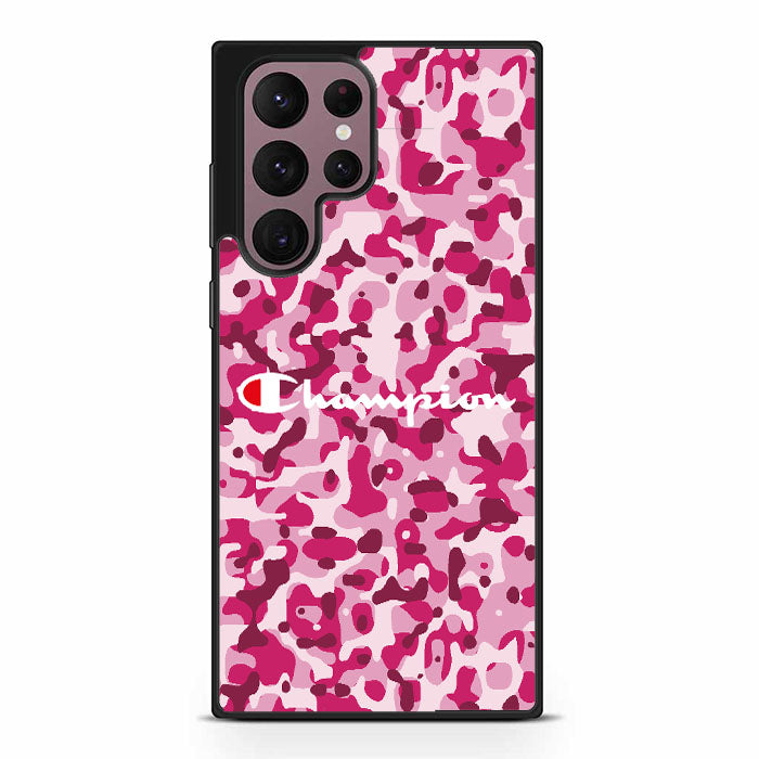 Champion Bape Camouflage Pink Samsung Galaxy S23 Ultra Case