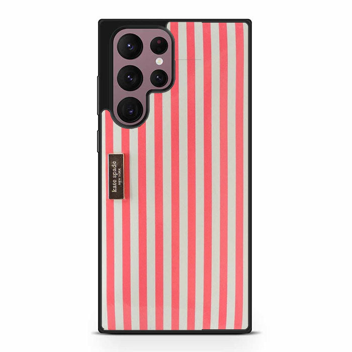 Kate Spade Ocean Drive Stripe Neda Hot Pink And Cream Wallet Samsung Galaxy S23 Ultra Case