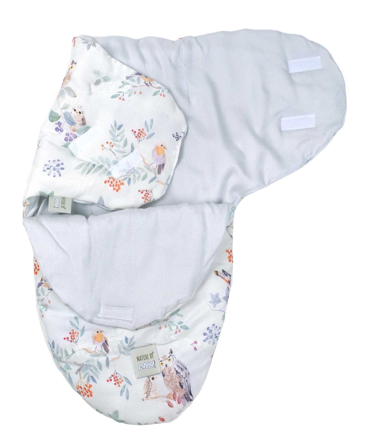 Sistem de infasare Nature Bamboo by Amy din Bambus cu umplutura antialergica BabySoft + Cadou Rucsacel Pasari mint - 1 | YEO