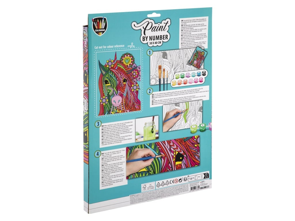 Set creativ, Picteaza pe numere, Canvas Unicorn, Grafix - 1 | YEO
