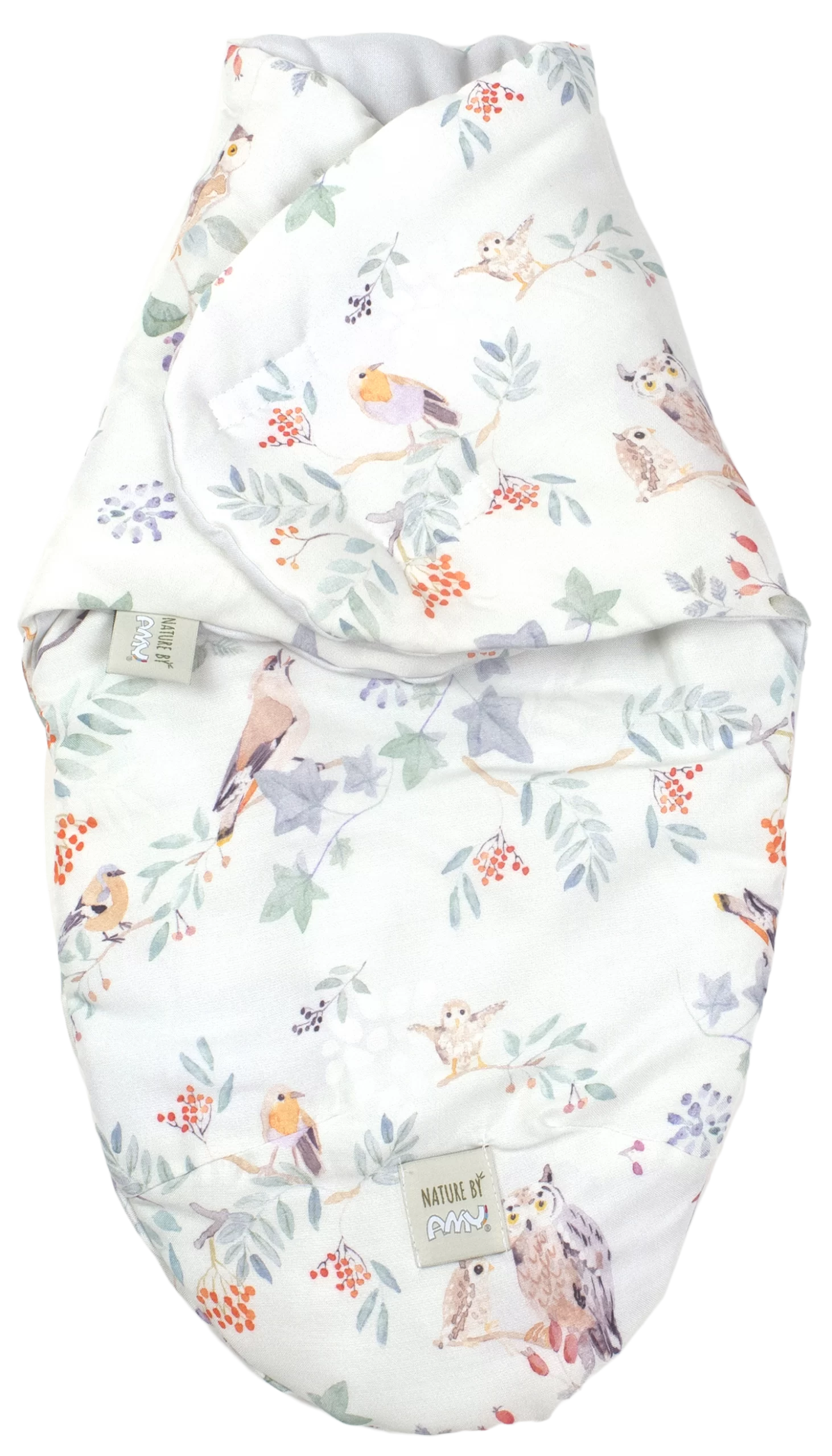 Sistem de infasare Nature Bamboo by Amy din Bambus cu umplutura antialergica BabySoft + Cadou Rucsacel Pasari mint