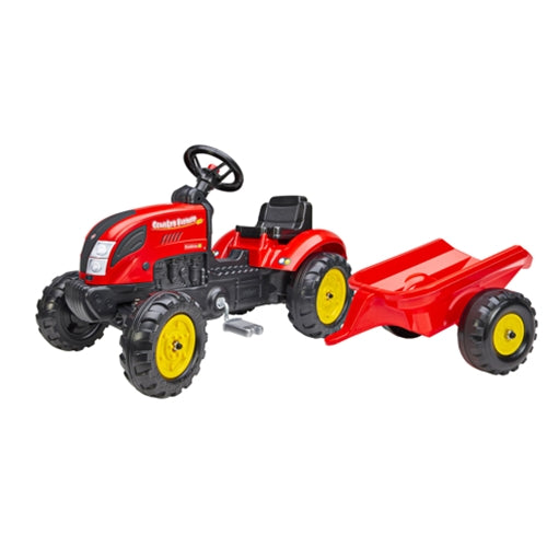 Tractor Falk Country Farm cu Pedale si Remorca pentru Copii Rosu