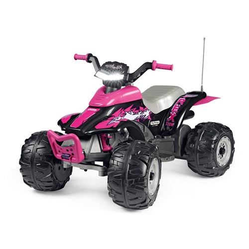 ATV Electric Peg Perego Corral T-Rex pentru Copii 330W 12V Roz Negru