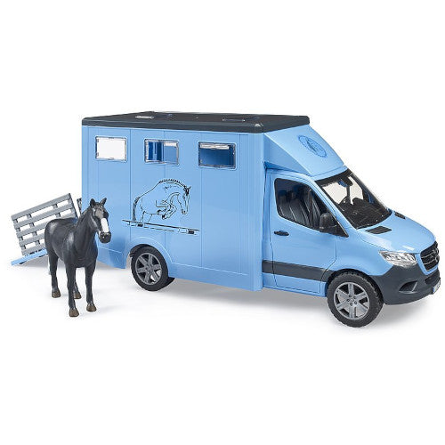 Transportor de Animale Bruder Mercedes Benz cu un Cal - 2 | YEO