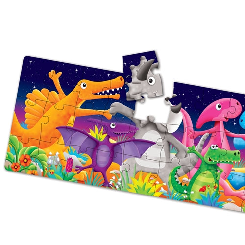 Puzzle Lung de Podea The learning journey - Dinozauri Colorati