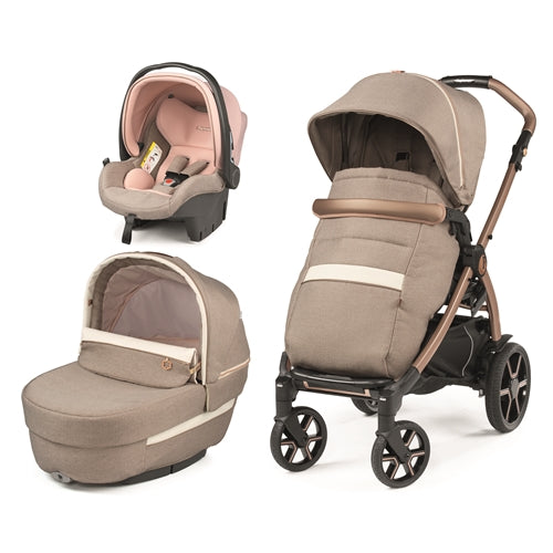 Carucior 3 in 1 Book Peg Perego Primoviaggio SL 0 - 22 kg Mon Amour Bej - Roz