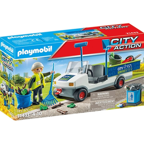 Set de Constructie Playmobil Maturator De Strazi Cu Vehicul